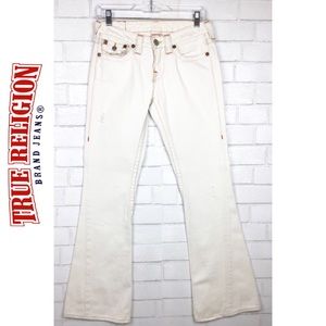 True Religion White Flare Leg Jeans